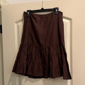 Women's Dark Brown Tiered A-Line Skirt